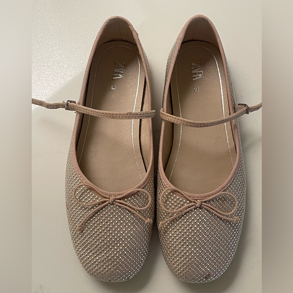 ZARA Sparkly Ballet Flats